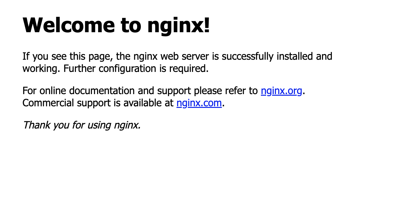 nginx splash screen